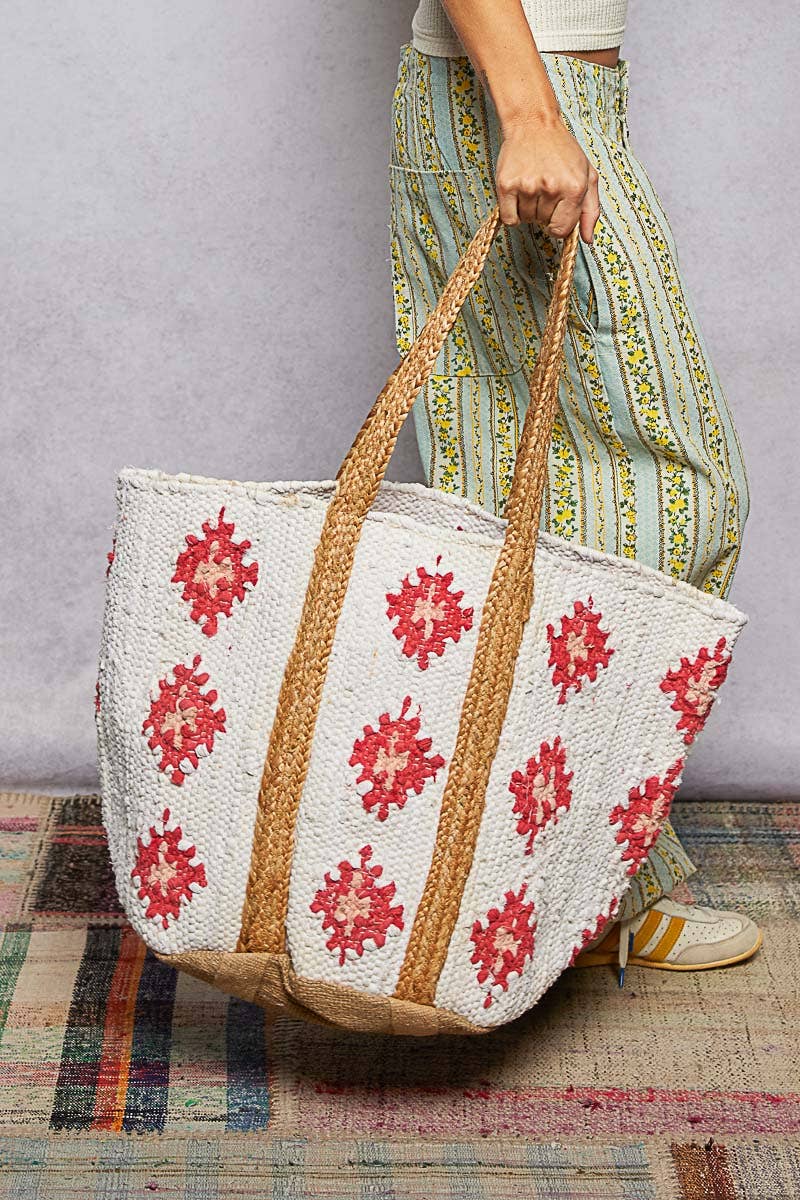 Red Star Cotton Weave Bag-BAGQB6