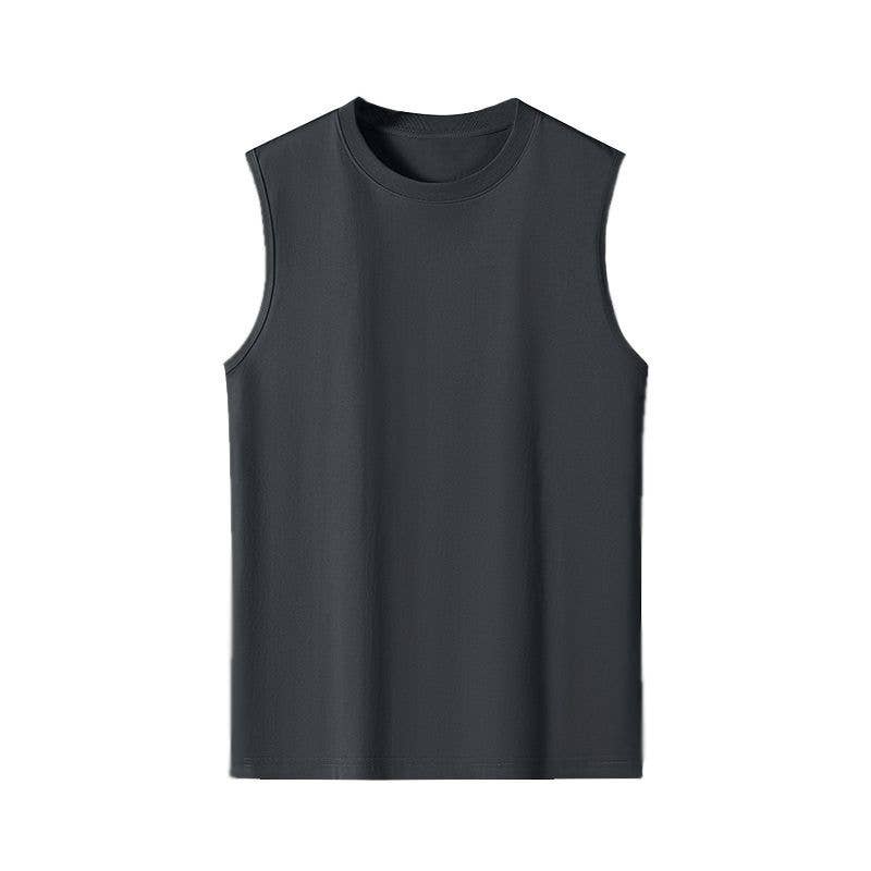 Navy or White Workout Round Neck Cotton Tee Athletic Tank Top