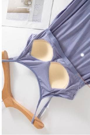 Sand or Blue Built-in bra Strappy Flowy Cotton Tank Dress