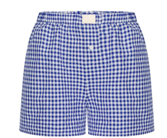 Navy Easy Cozy Gingham Boxer Shorts