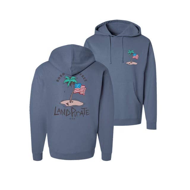 LP Storm Blue The 'Nokomber' Flag Flying Palm Tree Hoodie