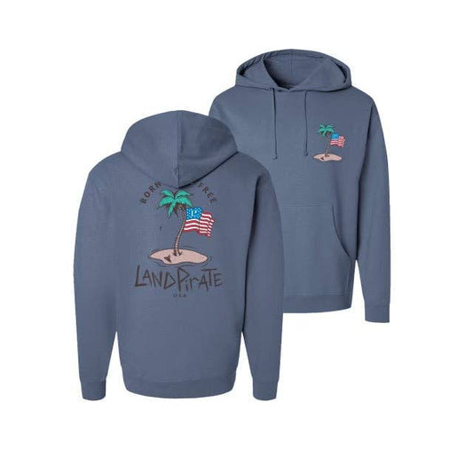 LP Storm Blue The 'Nokomber' Flag Flying Palm Tree Hoodie